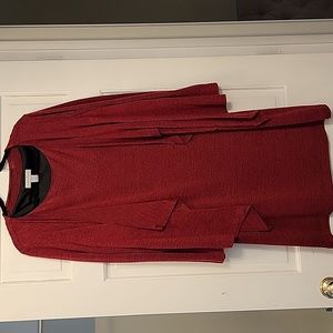Christopher Banks size 16 red sheath dress with matching lightweight sweater.